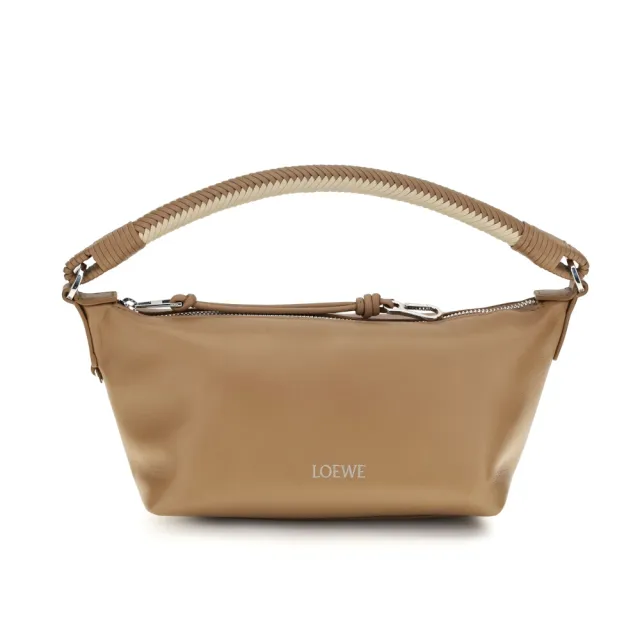 【LOEWE 羅威】Mini Cala 迷你 柔軟納帕小羊皮 手提 肩背包 斜背包 摩卡色 米色