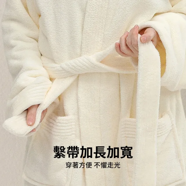 【TLYS-J】秋冬珊瑚絨浴袍 男女情侶浴袍 吸水速乾睡袍 桑拿服 睡衣 酒店睡衣 家居服 成人浴衣