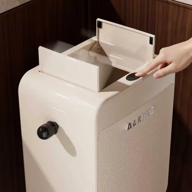 復古風加高腳垃圾桶 30L 按壓式防異味帶滑輪可移動 客廳廚房卧室大容積收納垃圾桶 CKY