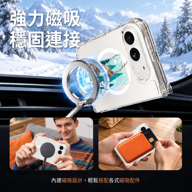 【YOMIX 優迷】迪士尼iPhone Duo 5.5吋磁吸空壓氣墊透明防摔保護殼