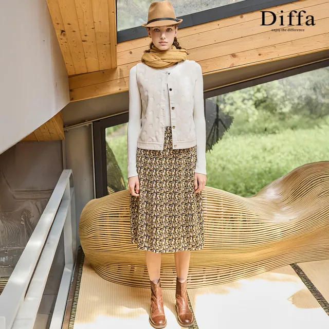 【Diffa】圓領無縫線衫-女