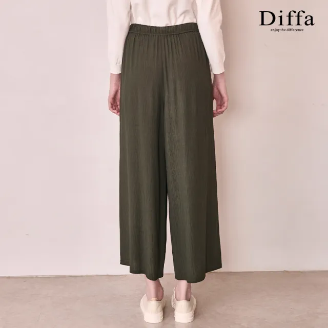 【Diffa】楊柳鬆緊腰長寬褲-女