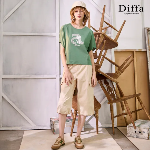 【Diffa】a字連袖速乾涼感針織衫-女