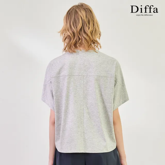 【Diffa】a字連袖速乾涼感針織衫-女