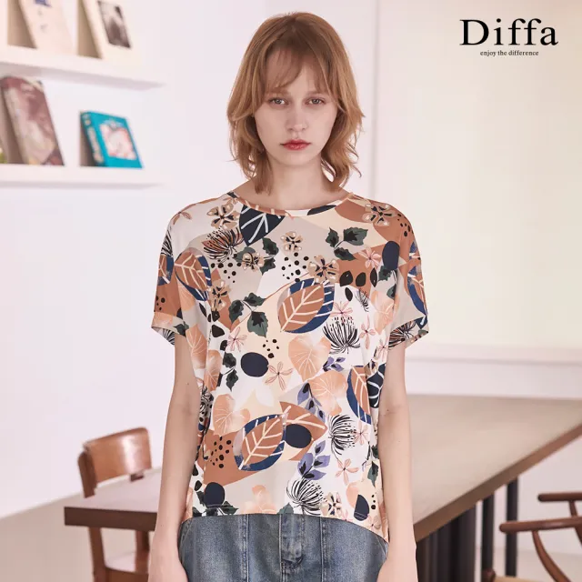 【Diffa】桔花連袖針織衫-女