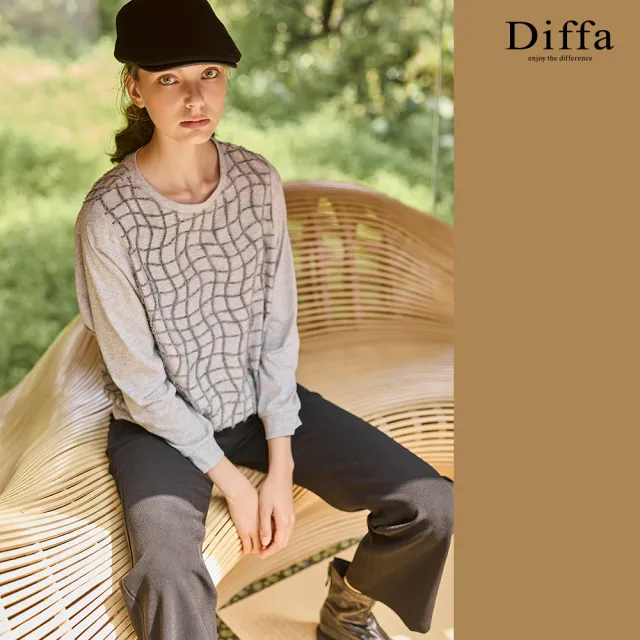 【Diffa】黑色直筒長褲-女
