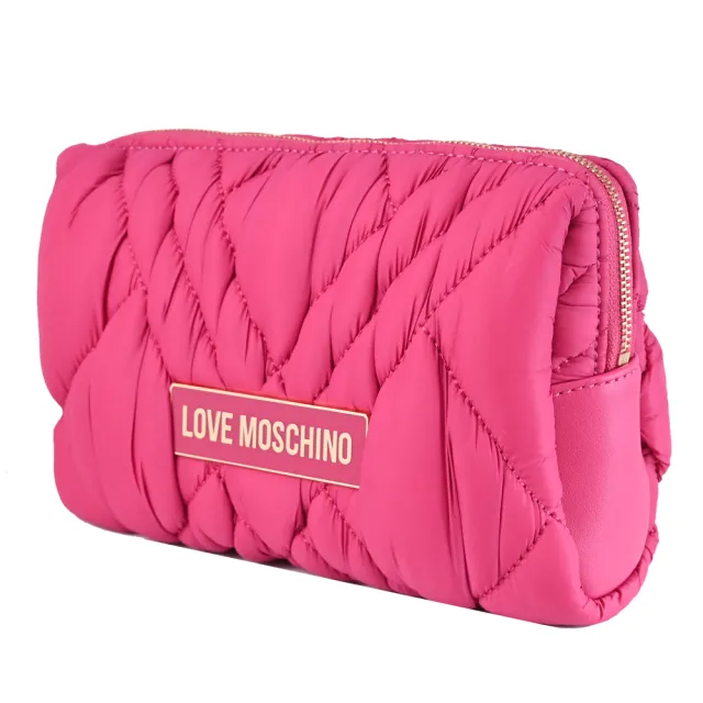 【MOSCHINO】LOVE MOSCHINO 尼龍化妝包收納包萬用包(桃粉)