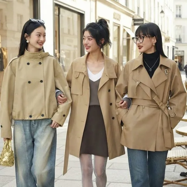 【巴黎精品】現貨+預購 女風衣外套中長版大衣-寬鬆休閒設計感中長款女風衣外套6款j1a1nv3 C