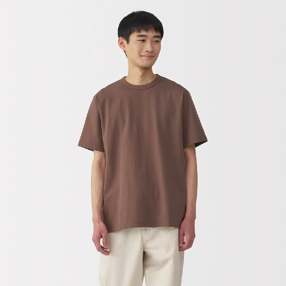 【MUJI 無印良品】男水洗粗織圓領短袖T恤(共7色)