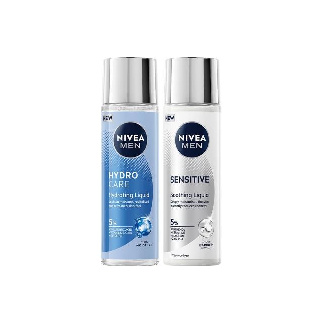 【NIVEA 妮維雅】男士ALL IN 1水活保濕露/敏肌修護乳100ml共2入(精華液/乳液)