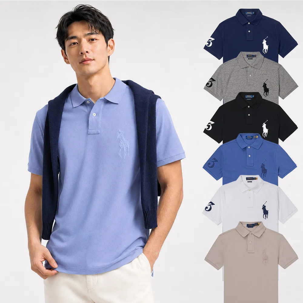 【RALPH LAUREN】RL POLO 經典刺繡大馬短袖POLO衫 上衣-多色選(平輸品/春夏舒適)