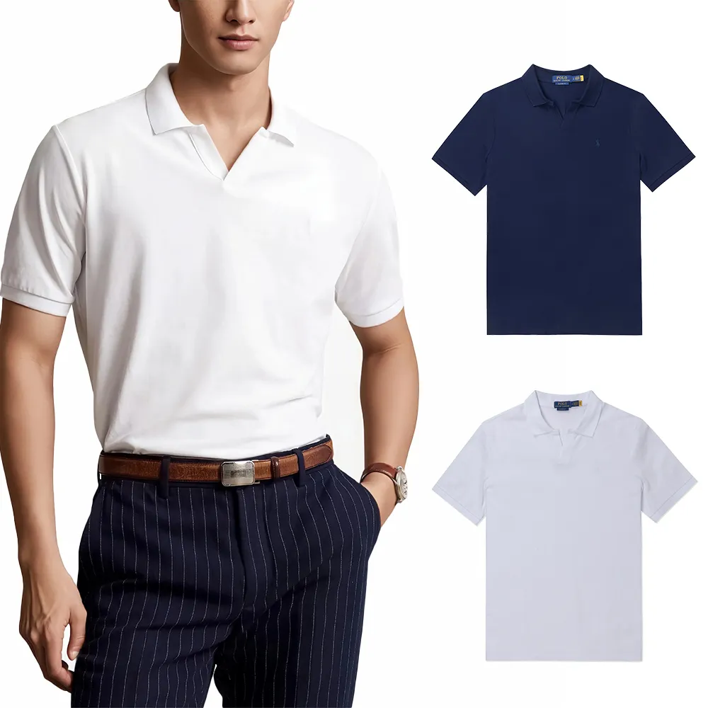 【RALPH LAUREN】RL POLO 經典V領小馬短袖Polo衫 上衣-多色選(平輸品/春夏舒適)