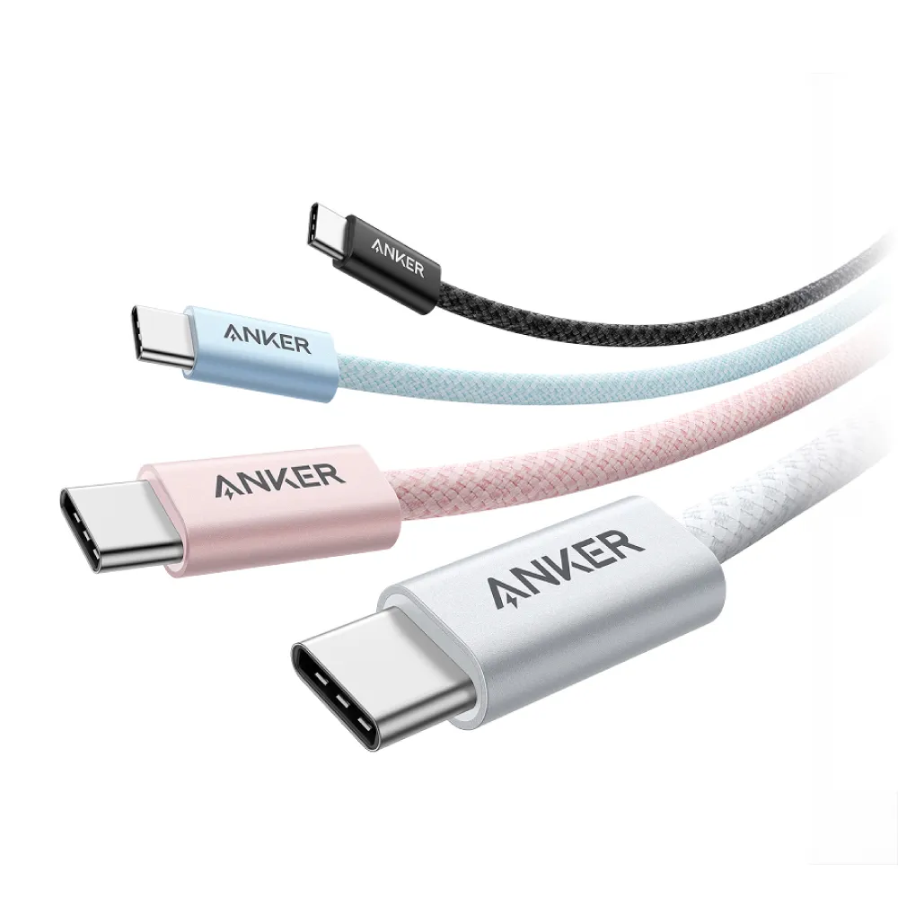 【Anker】官方授權直營 A8060 240W Type-C 耐髒充電線-1m(黑/白/藍/粉)
