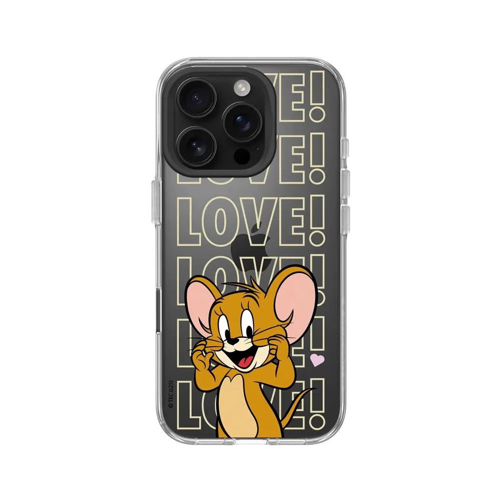 【RHINOSHIELD 犀牛盾】iPhone 14系列 Clear 抗黃化透明防摔手機殼/傑利鼠愛心(湯姆貓與傑利鼠)