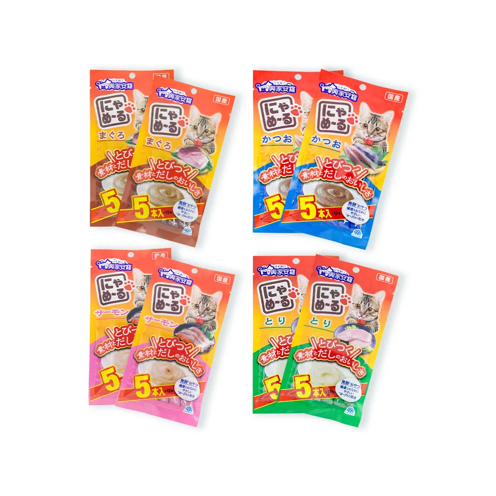 【興家安寵】喵嚕貓用肉泥條 12g*5入 2件組(貓零食/貓條/寵物點心/狗零食)