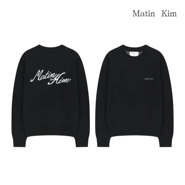 【MATIN KIM】官方旗艦 草寫LOGO針織上衣(多款任選)