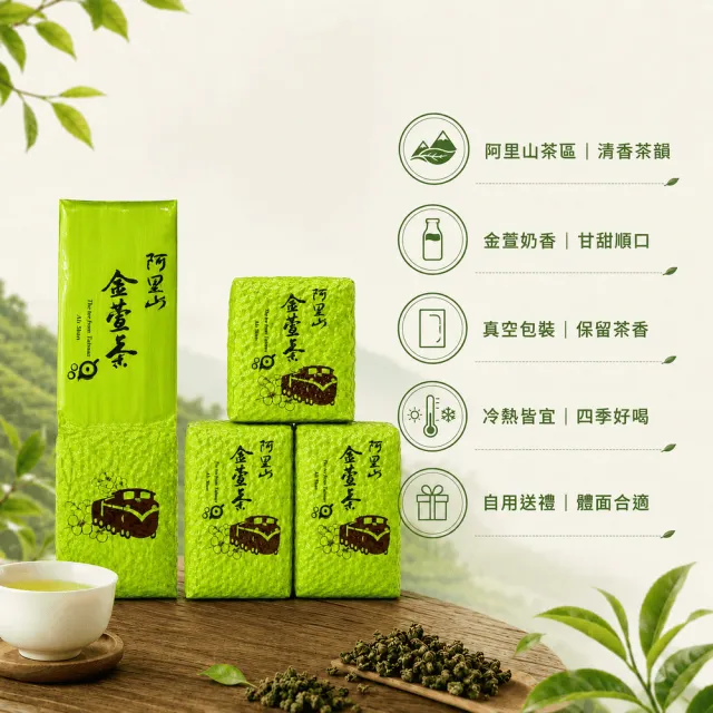 【台灣茶葉產銷協會】阿里山金萱 奶香茶韻 4入組｜150g×4包 共600g