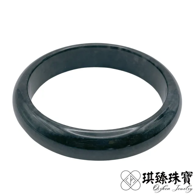 【琪臻珠寶】天然A貨翡翠糯種黑烏雞平安鐲玉鐲(17.5-19.5圍平安鐲_緬甸翡翠_烏雞手鐲_9月獻禮_限時優惠)