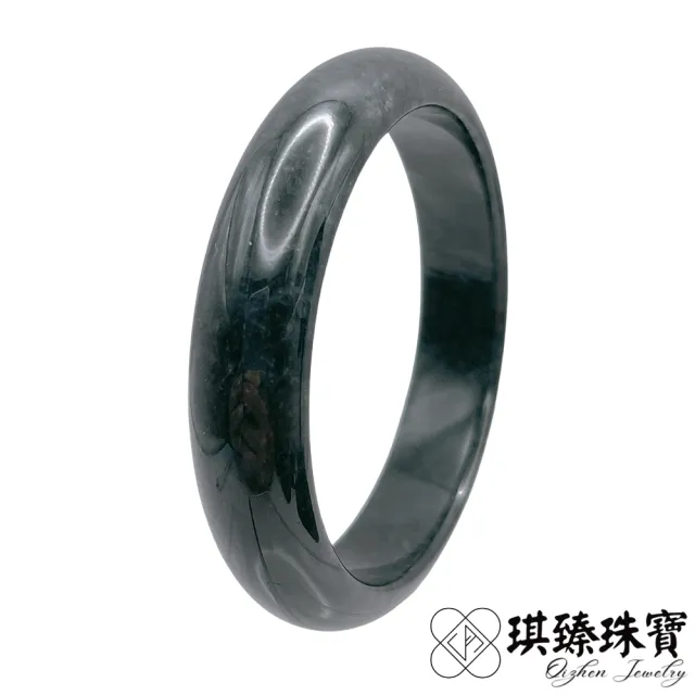 【琪臻珠寶】天然A貨翡翠糯種黑烏雞平安鐲玉鐲(17.5-19.5圍平安鐲_緬甸翡翠_烏雞手鐲_9月獻禮_限時優惠)