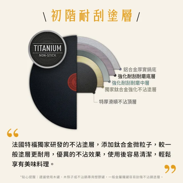 【Tefal 特福】法國製不沾鍋平底鍋32CM(兩款可選)