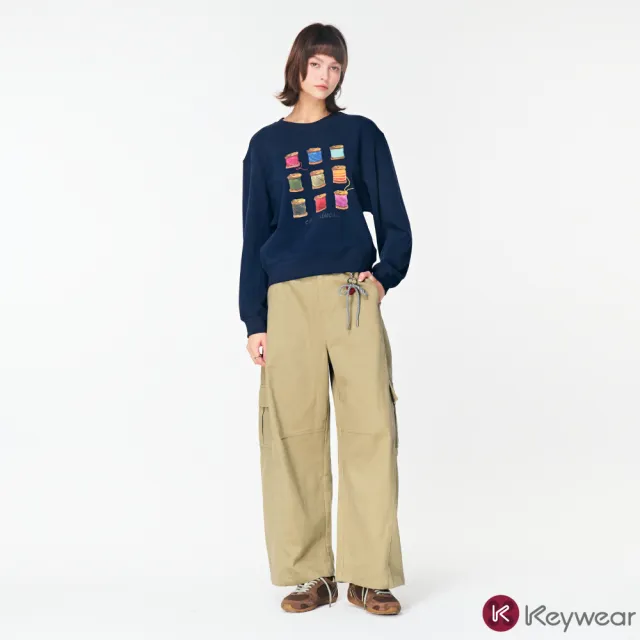 【KeyWear 奇威名品】俐落剪裁工裝寬褲/休閒寬褲(多款任選)