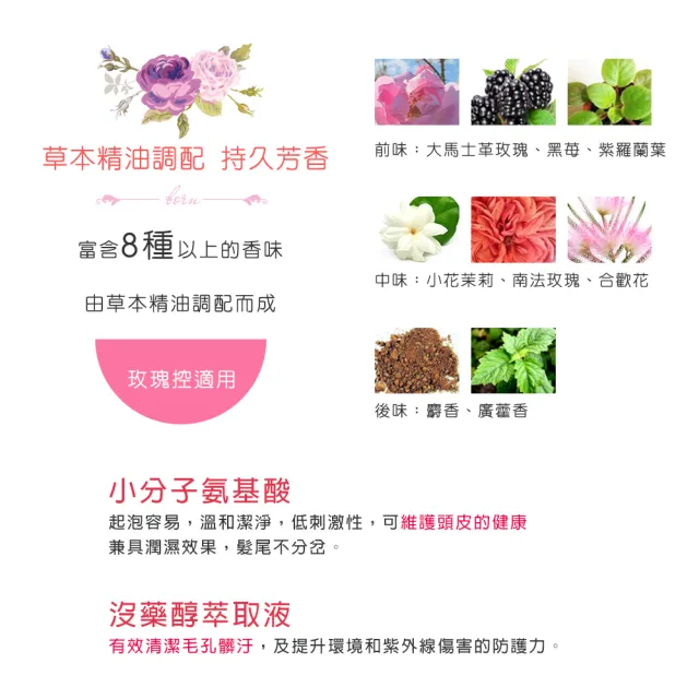 【雅聞倍優BIOCHEM】玫瑰全效洗髮精 950ml