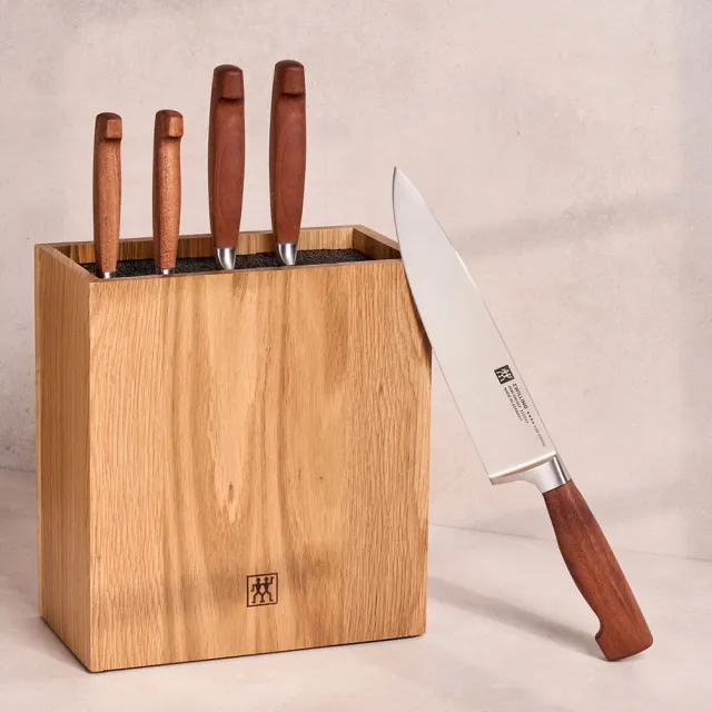 【ZWILLING 德國雙人】FOUR STAR 50週年紀念款 磁吸式木製刀座6件組(德國雙人牌集團官方直營)