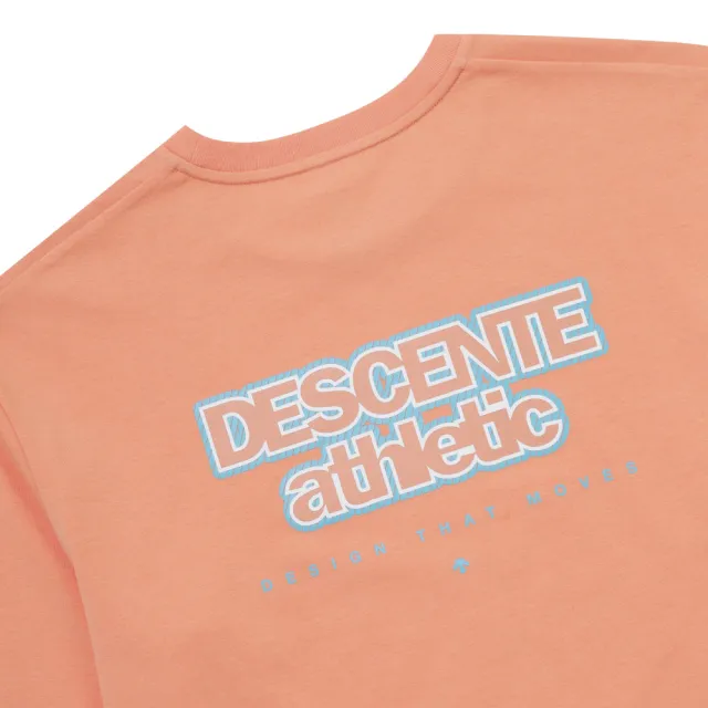 【DESCENTE】迪桑特 中性 吸濕速乾寬鬆長袖運動T恤 黑色/珊瑚色 SR323UTL75