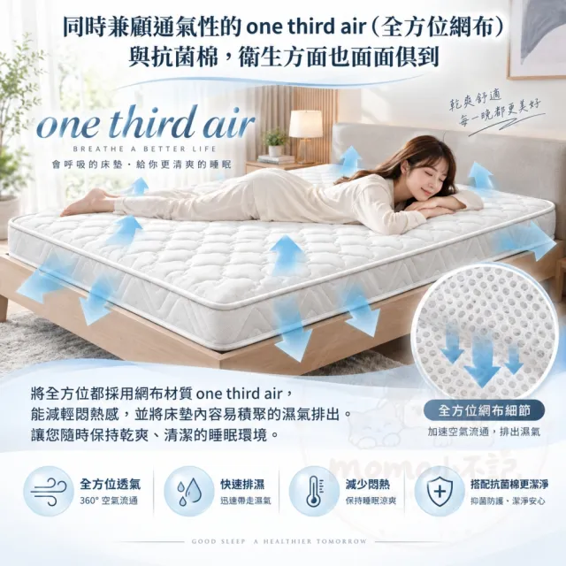 【小不記】獨立筒床墊 5尺 雙人床墊 加厚12cm 記憶床墊 彈簧床墊 睡墊 透氣不悶熱 抗菌防蟎 學生床墊