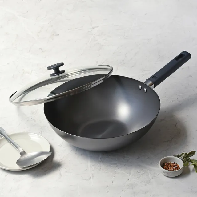 【ZWILLING 德國雙人】SILVER IRON 銀光無塗層不易鏽中式鐵炒鍋30cm-新舊包裝隨機(德國雙人牌集團官方直營)