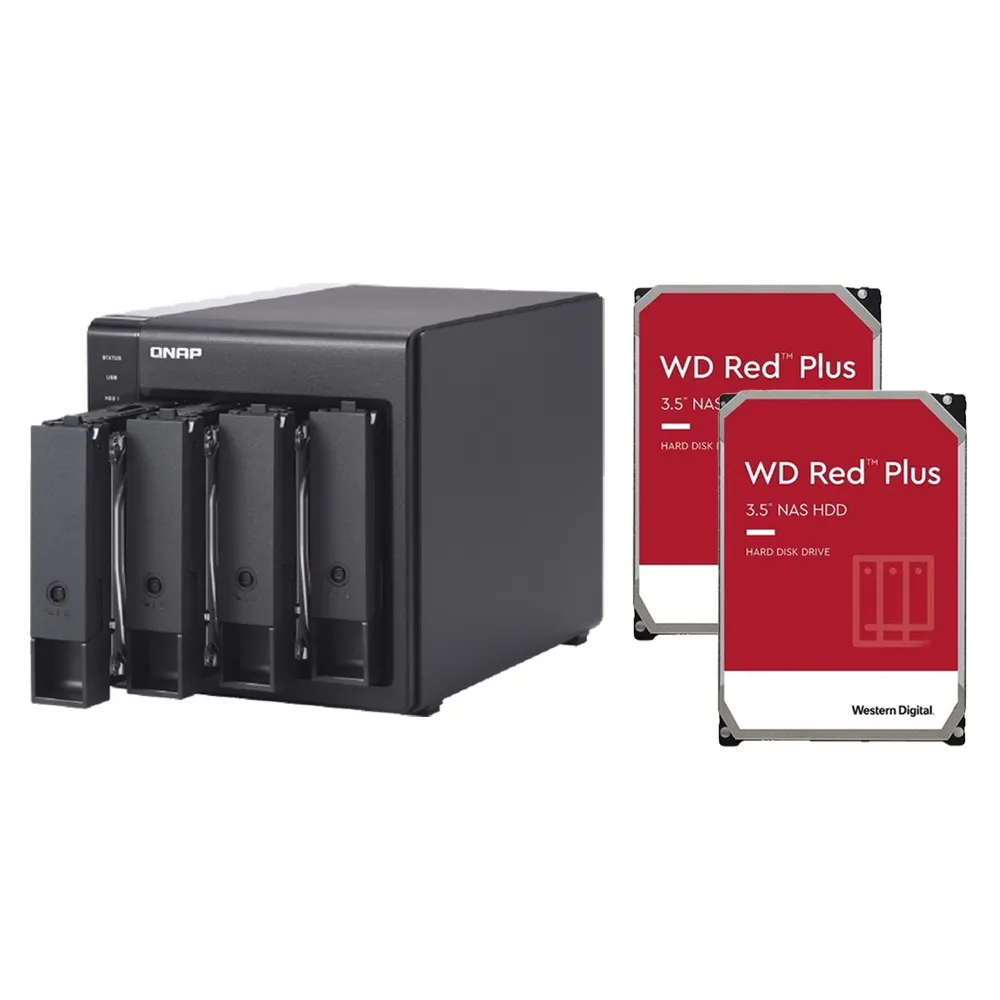 【QNAP 威聯通】搭WD 8TB x2 ★ TR-004 4Bay RAID 磁碟陣列外接盒