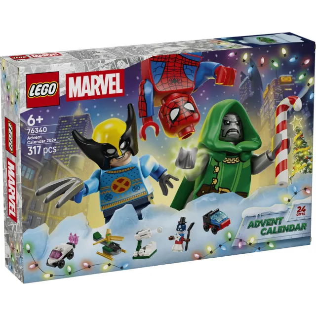 【LEGO 樂高】漫威超級英雄系列 76340 2026 年驚喜月曆(漫威 蜘蛛人 交換禮物 玩具)