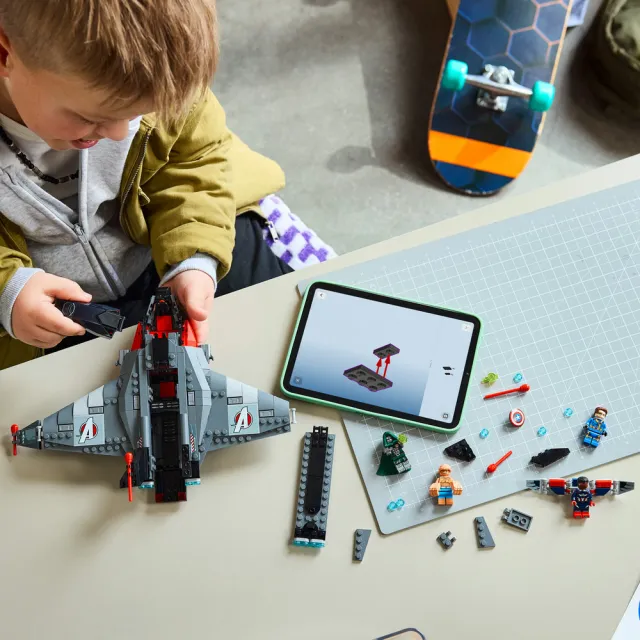 【LEGO 樂高】漫威超級英雄系列 76347 《復仇者聯盟：末日崛起》昆式戰機(漫威 戰機模型 禮物 玩具)