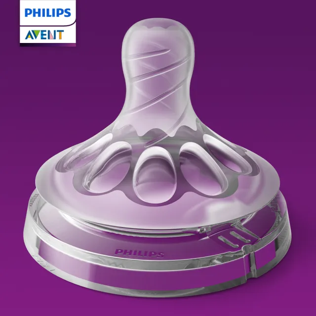 【PHILIPS AVENT】飛利浦新安怡 親乳感防脹氣奶嘴雙入裝 慢流量 1M+ 二號嘴(SCF652/23)