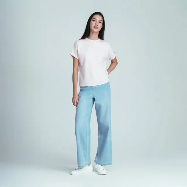 【GIORDANO 佐丹奴】女裝涼感彈力牛仔落地褲(多色任選)