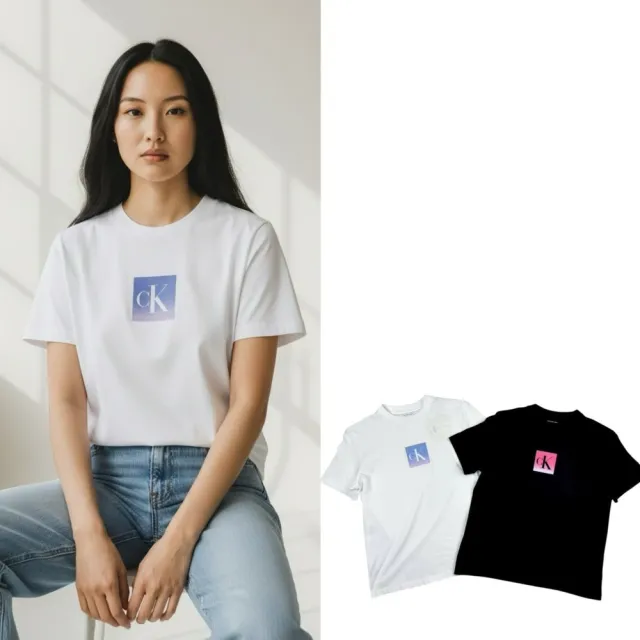 【CALVIN KLEIN】方框設計 Calvin Klein Jeans 女短T 純棉 CK 偏大 短袖 T恤 夏季穿搭 @1781CR5