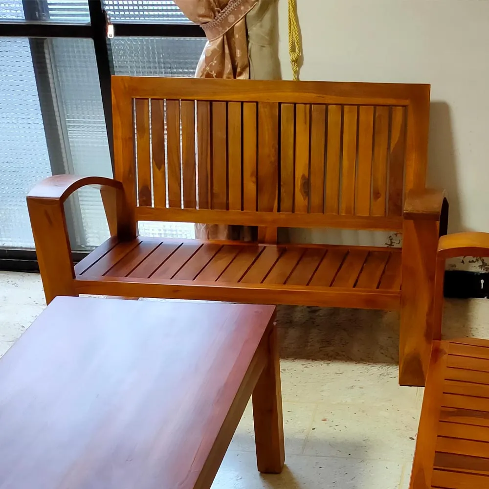 【吉迪市柚木家具】柚木曲線扶手造型雙人椅 RPLI001B(不含墊 沙發椅 客廳組 木沙發 椅子 雙人位)
