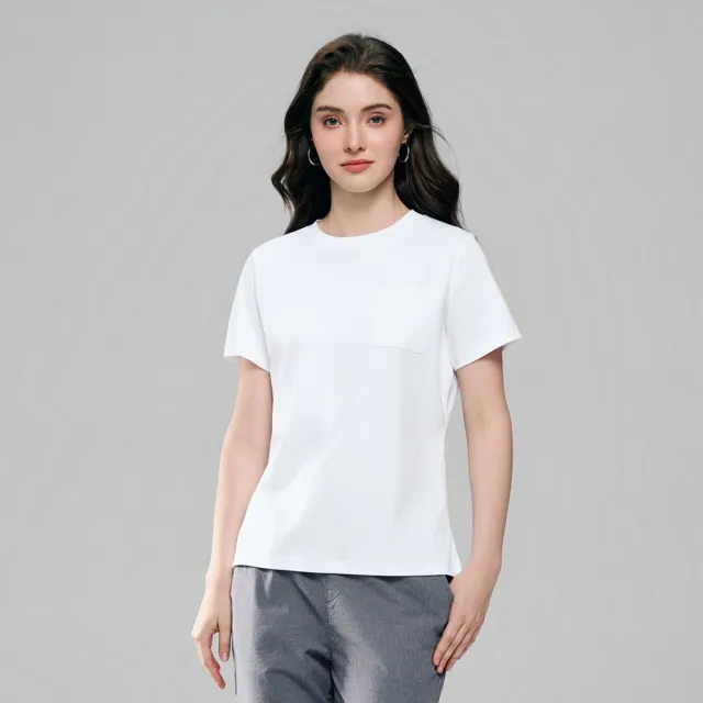 【GIORDANO 佐丹奴】女裝抗皺口袋短袖T恤 Liquid Touch系列(多色任選)