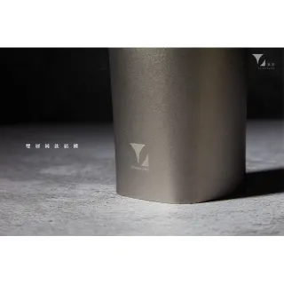 【Titanium 鈦造】鈦方杯 鈦色系列 雙層結構 300ml 木盒裝(鈦保溫杯 隨行杯 環保杯 鈦金屬 鈦杯)