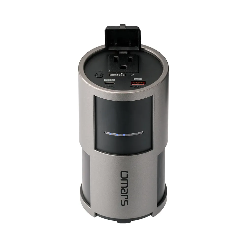 【omars】NOESSPW24BGPD-TW 22500mAh AC85W+PD30W 3孔輸出 AC攜帶式交直流行動電源(行動插座小圓罐)