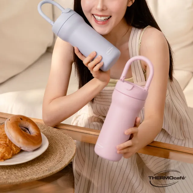 【THERMOcafe 凱菲】可提式寬口徑陶瓷塗層保溫瓶ml(TCHB-720S)