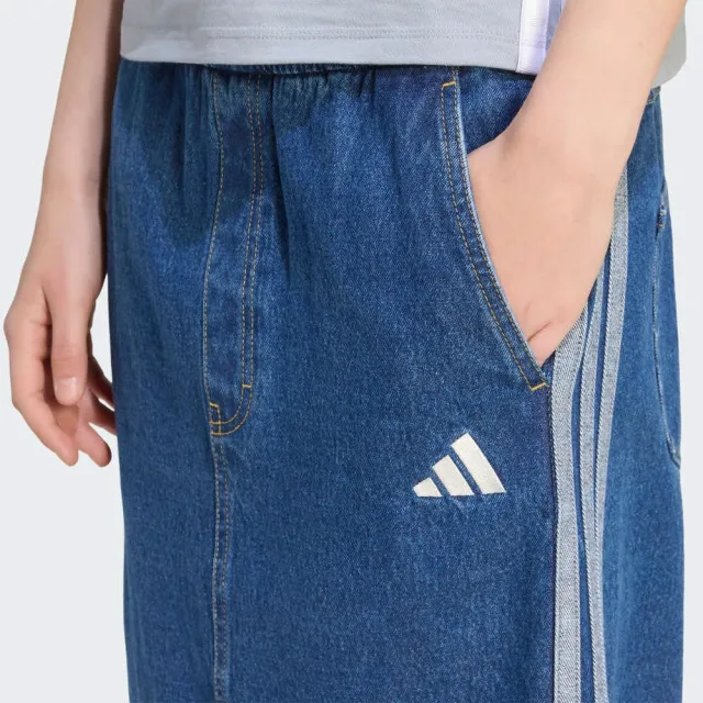 【adidas 愛迪達】運動 休閒 長裙 女裙 ST DNM WSH SK(KV0621)