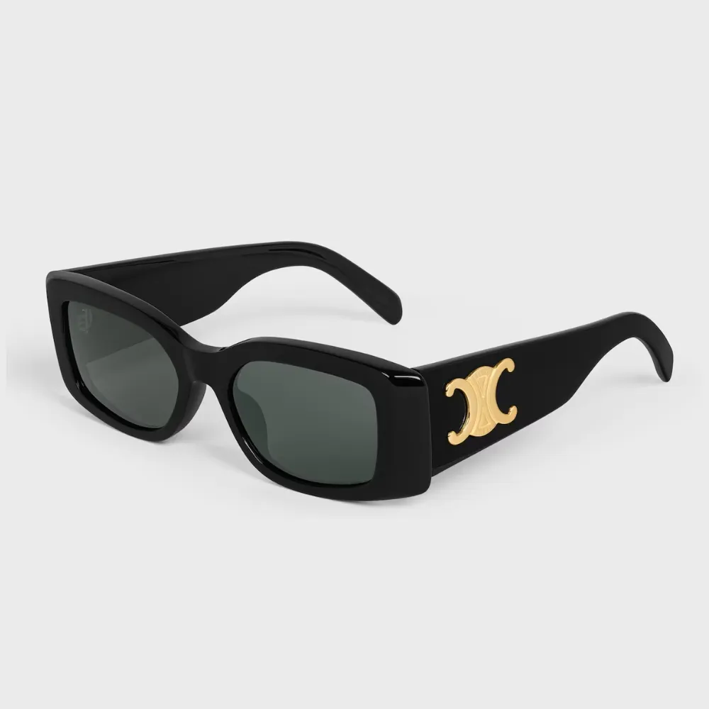 【CELINE】凱旋門方形膠框抗UV太陽眼鏡(CL40282U-01B)
