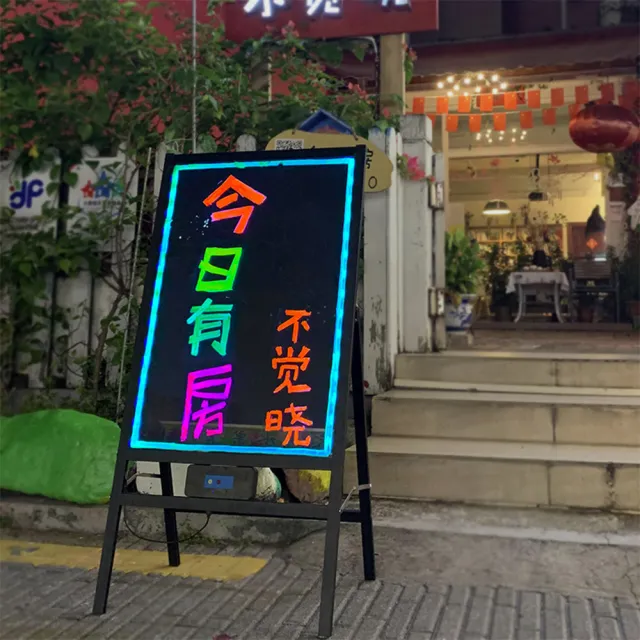 沃森邸 LED發光板 電子廣告板 熒光板 手寫廣告牌 鋰電池 充電3h續航12h 110x62cm