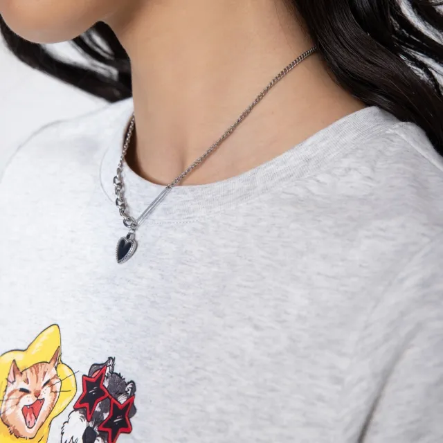 【CONVERSE】PETS GRAPHIC BABY FIT TEE LT RETRO GRAY 女上衣 短袖 T恤 (WCJ771-GGN)
