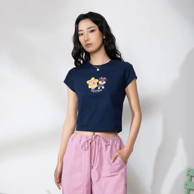 【CONVERSE】PETS GRAPHIC BABY FIT TEE OBSIDIAN 女上衣 短袖 T恤 (WCJ771-695)