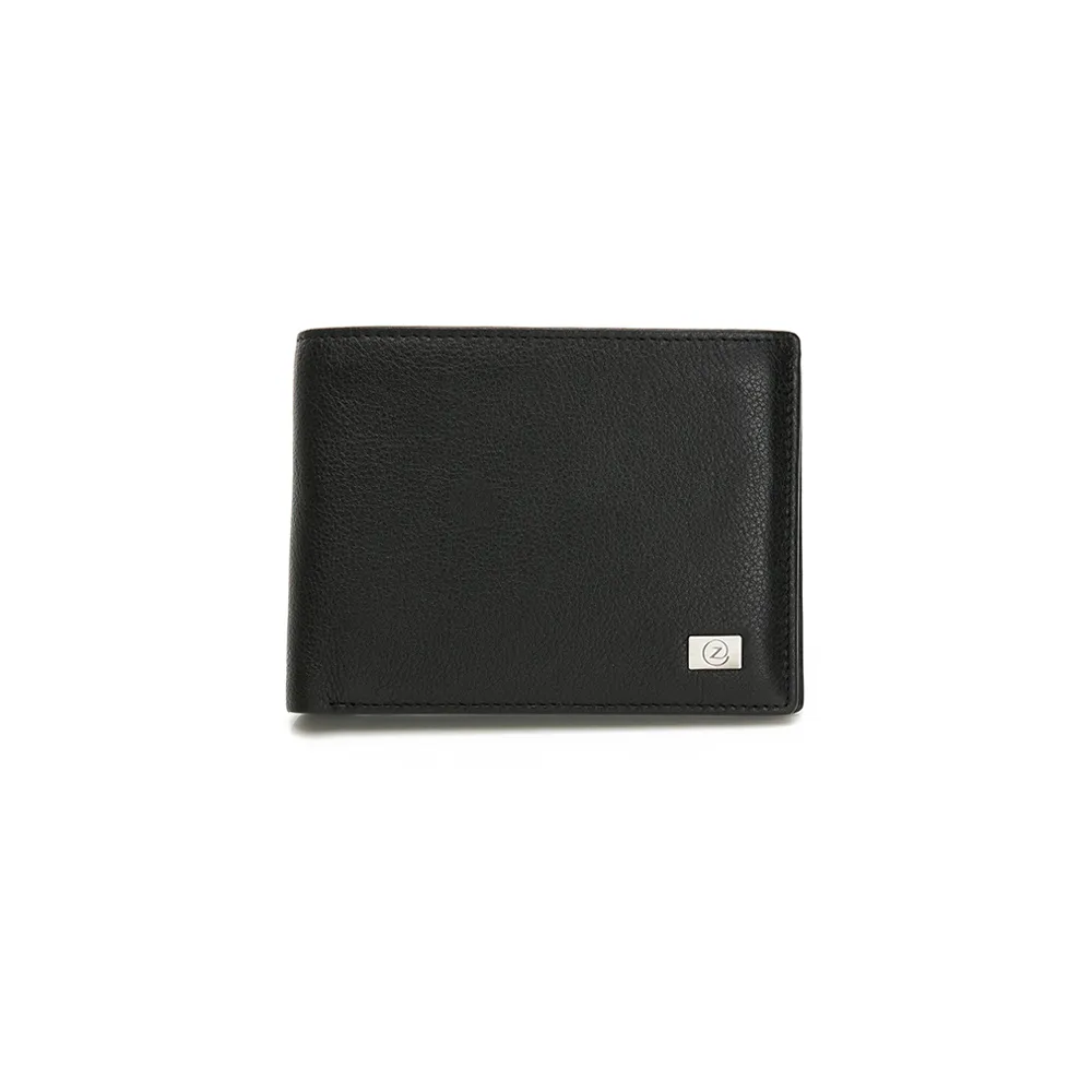 【ZODENCE 佐登司】SLEEK進口牛皮零錢袋7卡短夾(黑)