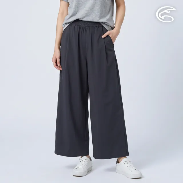 【ADISI】女沁涼有型抗UV直筒寬褲 AP2711006 黑色 (M-XL)|UPF50+ 抗UV 涼感 彈性 快乾 休閒褲