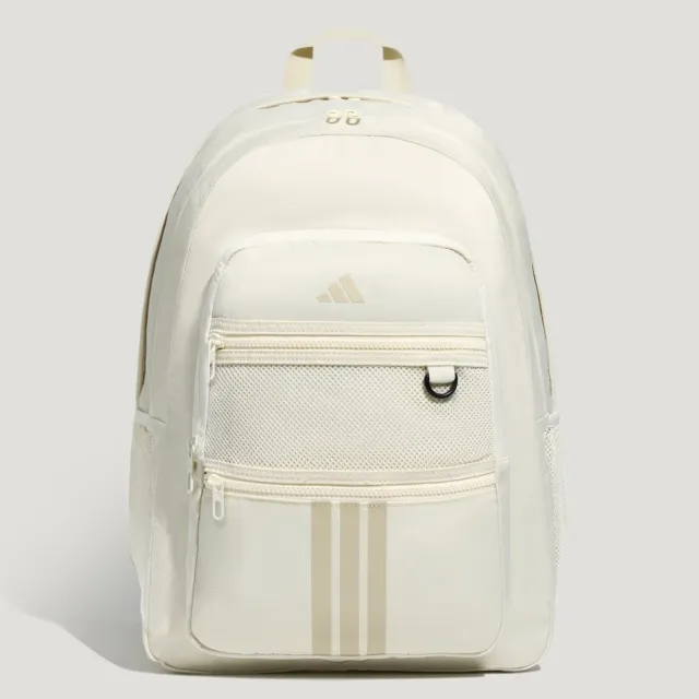 【adidas 愛迪達】後背包 運動包 書包 旅行包 大容量 STD PKT BP 米白 KY9953