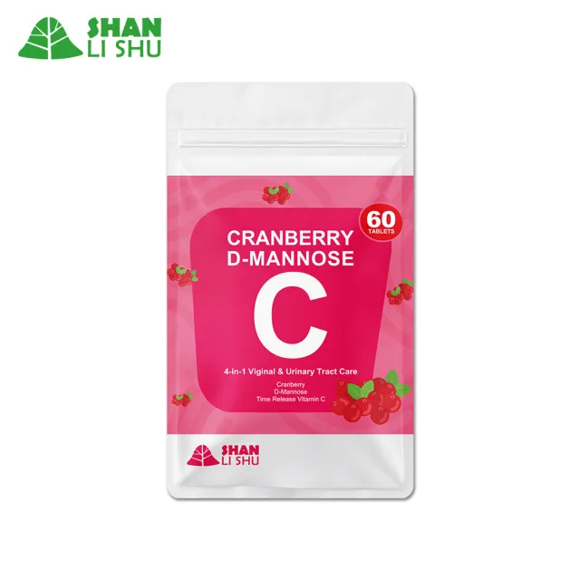 【Shanlishu 山立樹】蔓越莓甘露糖維他命C(60入/袋 女性益生菌 甘露糖1000mg 前花青素45mg 傷口癒合)